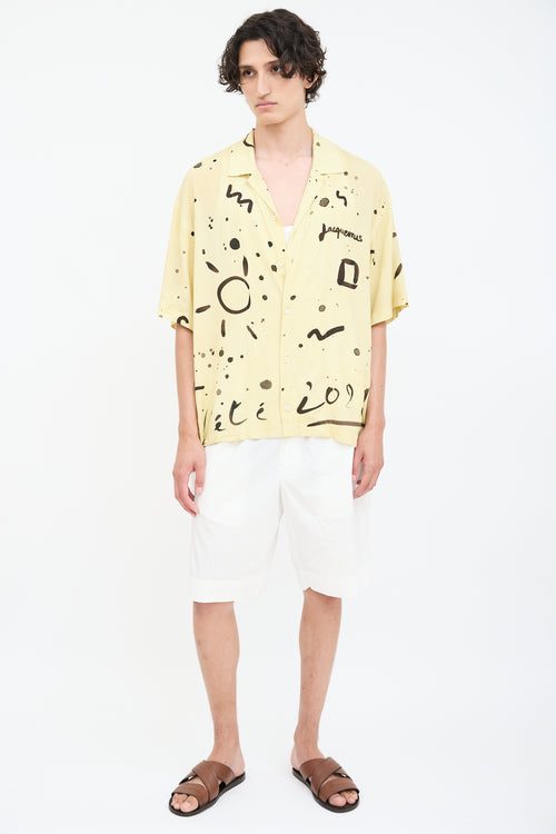 Jacquemus Yellow 
Black La Chemise Jean Printed Shirt