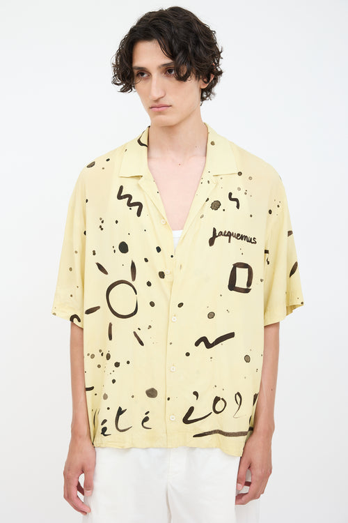 Jacquemus Yellow 
Black La Chemise Jean Printed Shirt