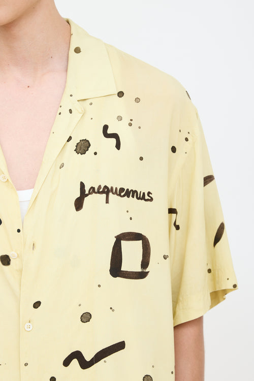 Jacquemus Yellow 
Black La Chemise Jean Printed Shirt