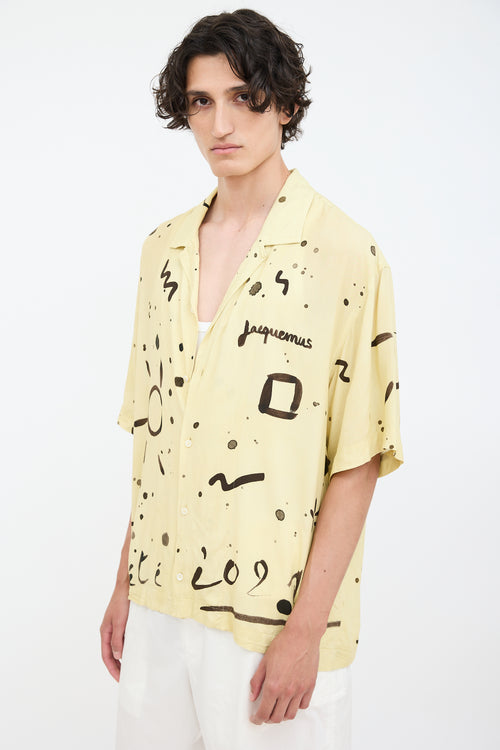 Jacquemus Yellow 
Black La Chemise Jean Printed Shirt