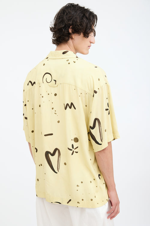 Jacquemus Yellow 
Black La Chemise Jean Printed Shirt