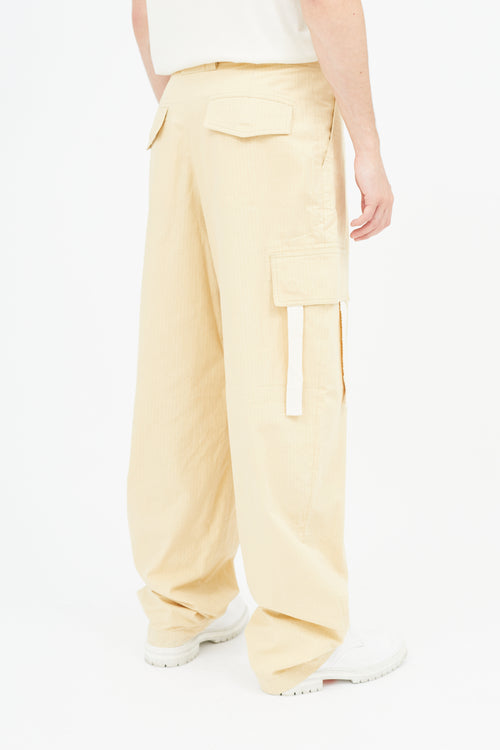 Jacquemus Yellow Alzu Wide Leg Cargo Pant