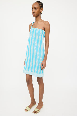 Jacquemus Blue Knit One Shoulder Dress