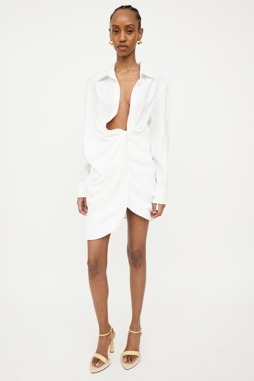 Jacquemus White La Robe Bahia Shirt Dress