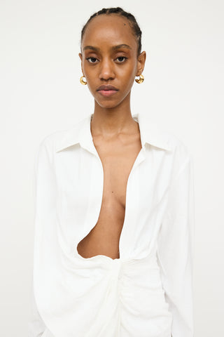 Jacquemus White La Robe Bahia Shirt Dress