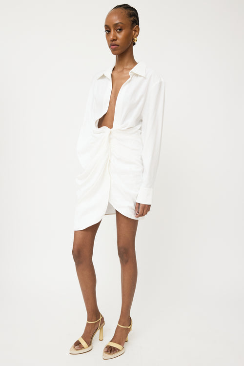 Jacquemus White La Robe Bahia Shirt Dress