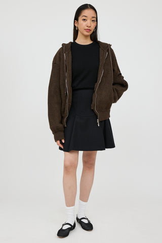 Jacquemus Brown Wool Knit Hoodie