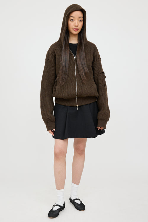 Jacquemus Brown Wool Knit Hoodie