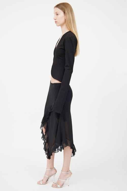 Jade Cropper Black Hook 
Eye Cardigan