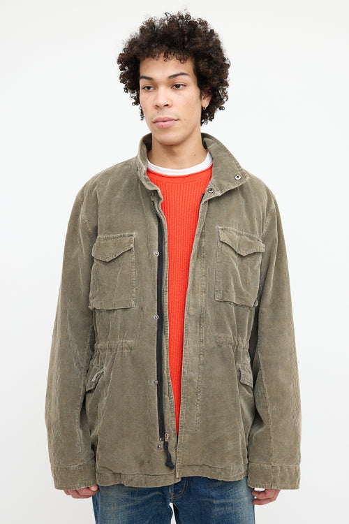 James Perse Green Corduroy Utility Jacket