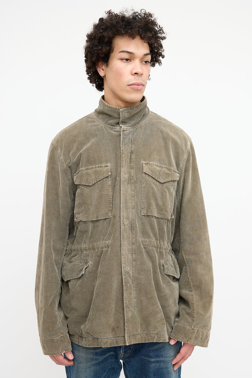 James Perse Green Corduroy Utility Jacket