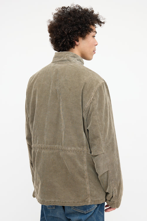 James Perse Green Corduroy Utility Jacket