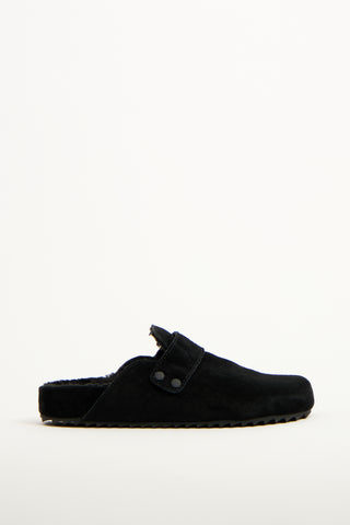 James Perse Black Suede Slip On Clog