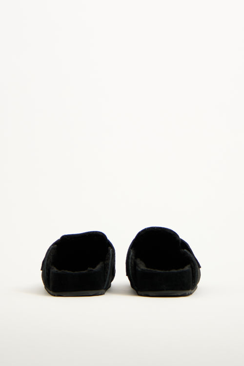 James Perse Black Suede Slip On Clog