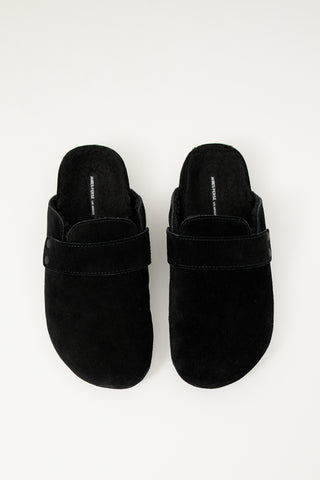 James Perse Black Suede Slip On Clog