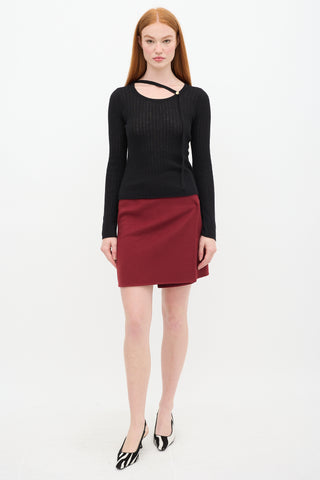 Jason Wu Black Cashmere Ribbed Sweater