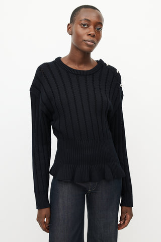 Jason Wu Black 
Silver Knit Sweater