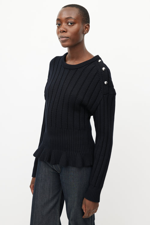 Jason Wu Black 
Silver Knit Sweater