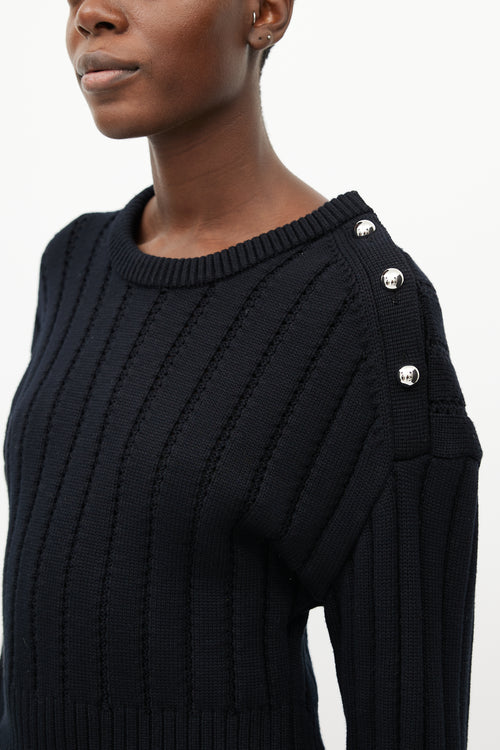 Jason Wu Black 
Silver Knit Sweater