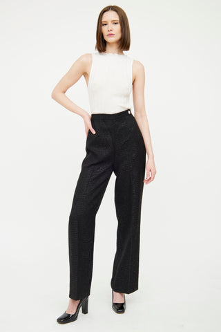 Jason Wu Black Tweed Pleated Trousers