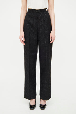 Jason Wu Black Tweed Pleated Trousers