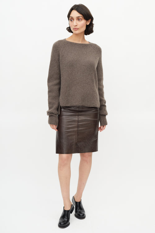 Jason Wu Brown Cashmere Mock Sweater