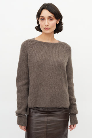 Jason Wu Brown Cashmere Mock Sweater