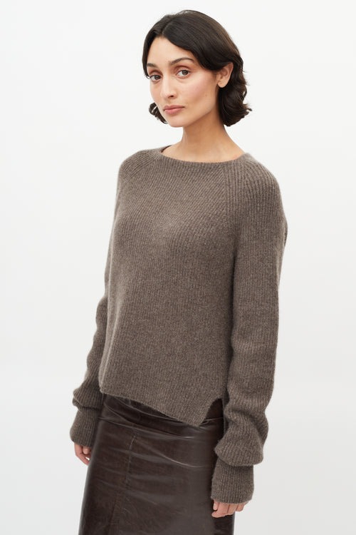 Jason Wu Brown Cashmere Mock Sweater