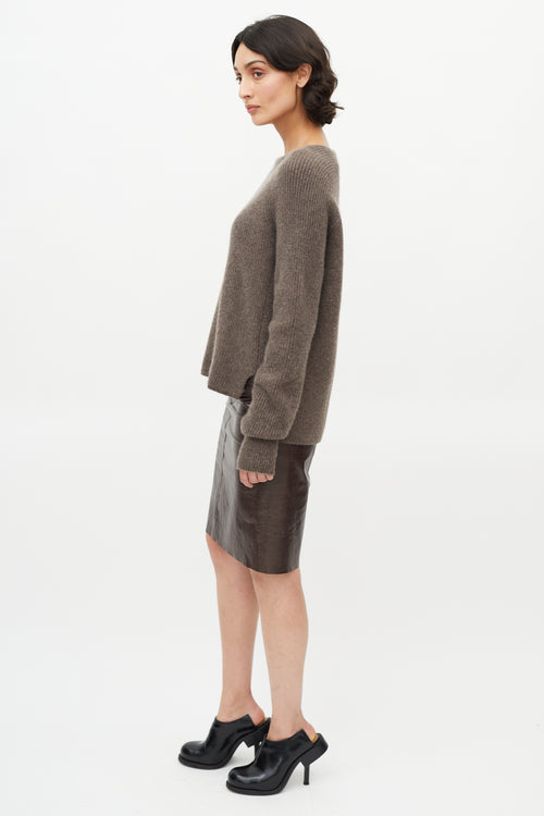 Jason Wu Brown Cashmere Mock Sweater