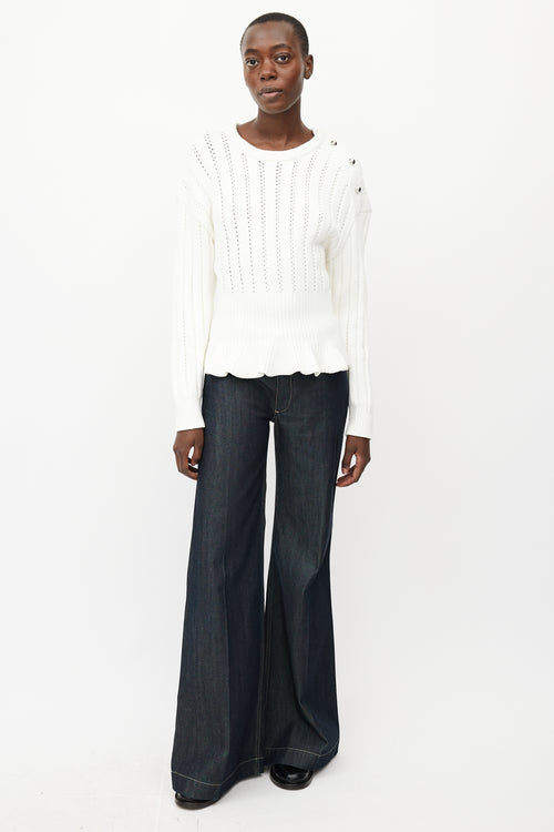 Jason Wu White 
Silver Knit Sweater