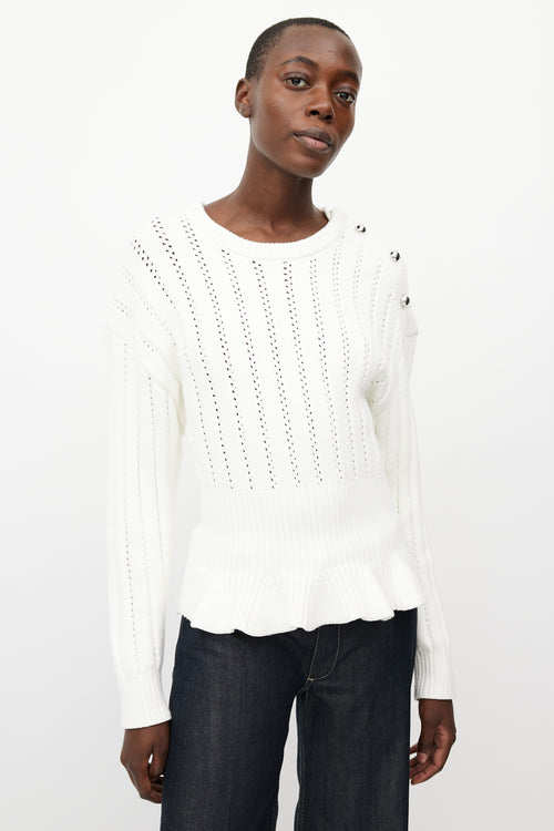 Jason Wu White 
Silver Knit Sweater