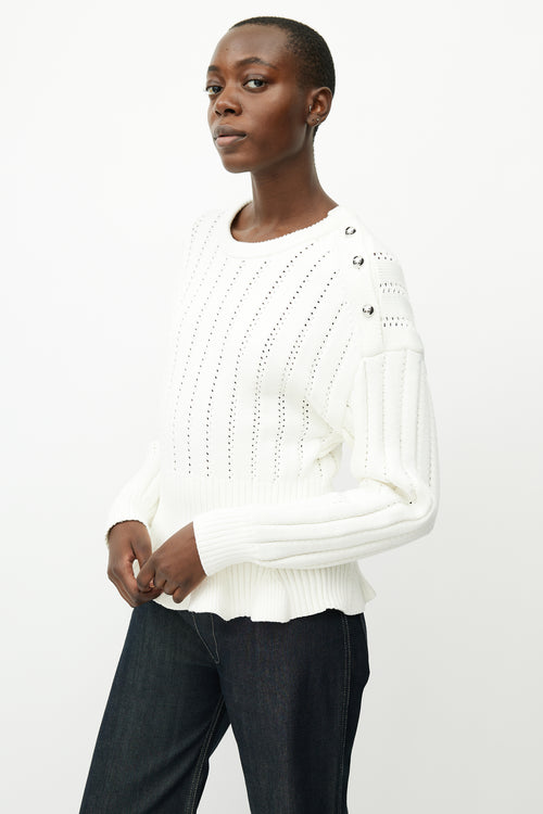 Jason Wu White 
Silver Knit Sweater