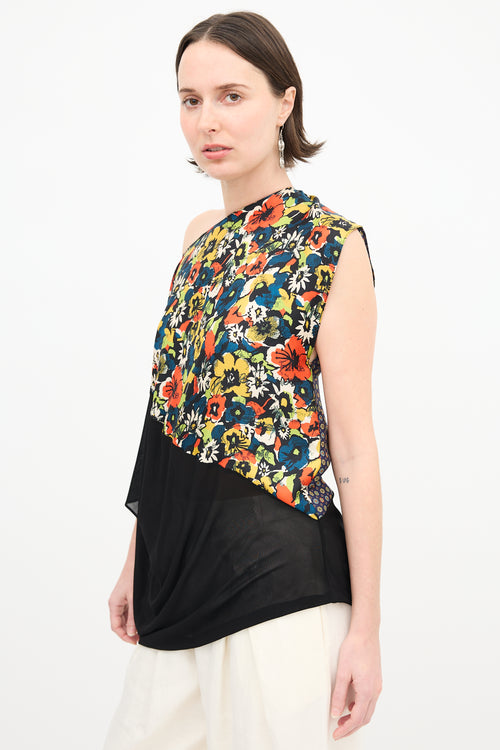 Jean Paul Gaultier Asymmetrical Printed Blouse