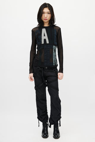 Jean Paul Gaultier Black 
Multicolour Logo Mesh Top