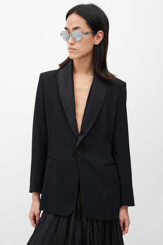 Jean Paul Gaultier Black Wool Shawl Blazer