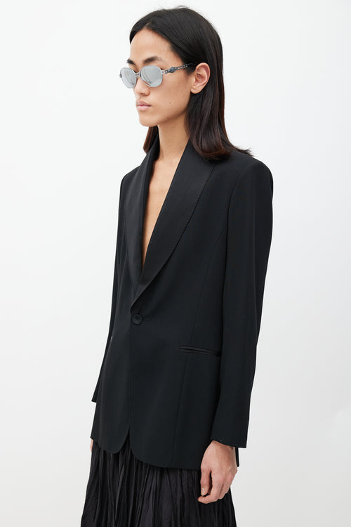 Jean Paul Gaultier Black Wool Shawl Blazer