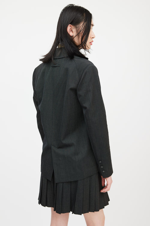 Jean Paul Gaultier Femme Black Pinstripe Skirt Suit