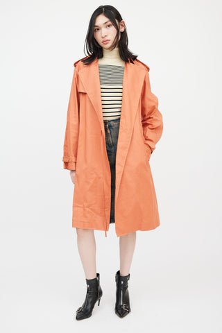 Jean Paul Gaultier Femme Orange Belted Trench Coat