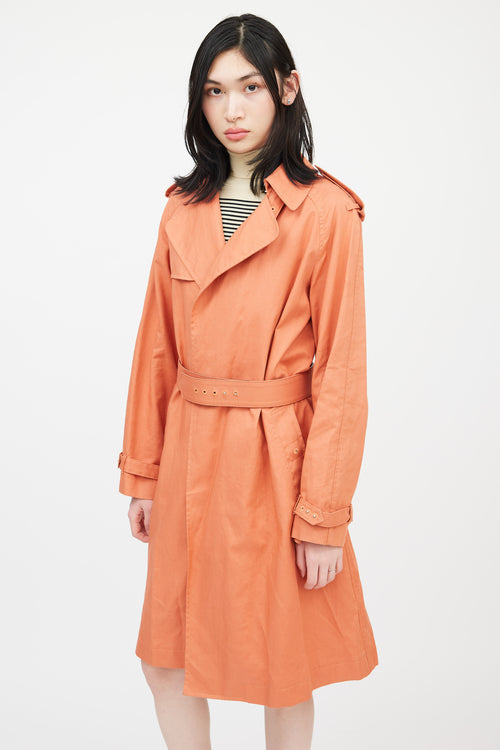 Jean Paul Gaultier Femme Orange Belted Trench Coat