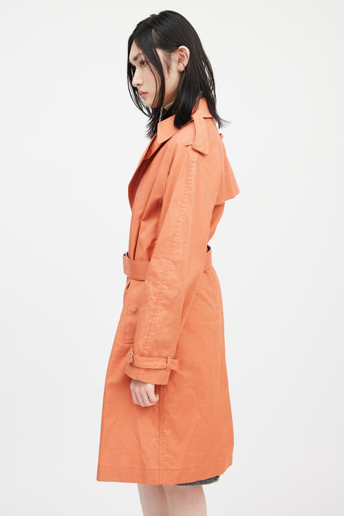 Jean Paul Gaultier Femme Orange Belted Trench Coat