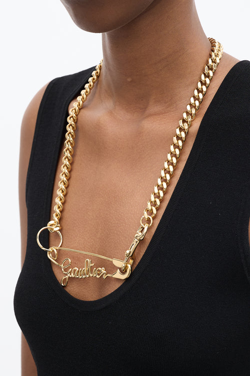 Jean Paul Gaultier Gold The Gaultier Safety Pin Necklace