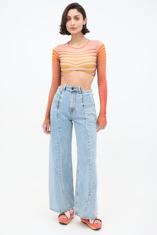 Jean Paul Gaultier Orange 
Multi Mesh The Body Morphing Crop Top