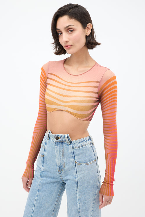 Jean Paul Gaultier Orange 
Multi Mesh The Body Morphing Crop Top