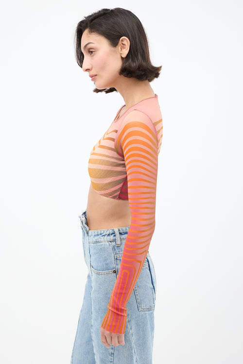 Jean Paul Gaultier Orange 
Multi Mesh The Body Morphing Crop Top