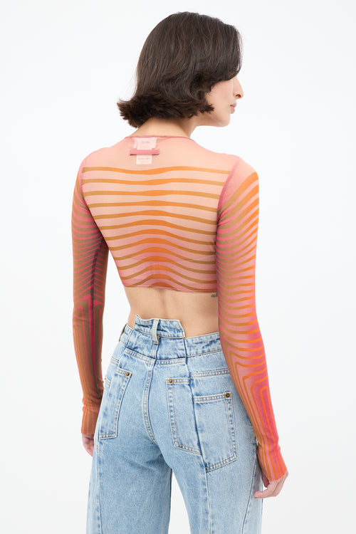 Jean Paul Gaultier Orange 
Multi Mesh The Body Morphing Crop Top