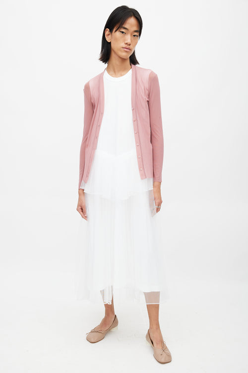 Jean Paul Gaultier Pink Sheer Cardigan