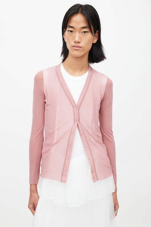 Jean Paul Gaultier Pink Sheer Cardigan