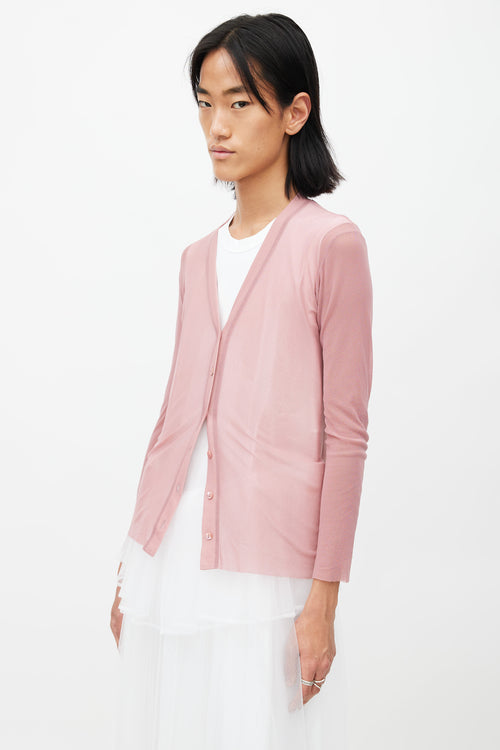 Jean Paul Gaultier Pink Sheer Cardigan