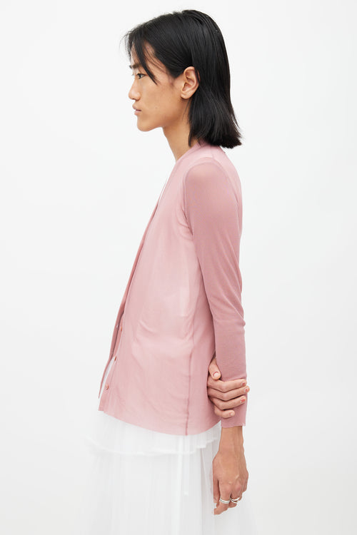 Jean Paul Gaultier Pink Sheer Cardigan