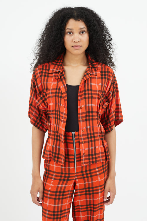 Jean Paul Gaultier Red 
Black Plaid Co-Ord Set